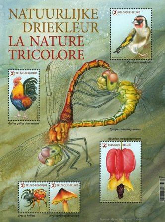 Belgien - Trefarvet natur - Postfrisk miniark