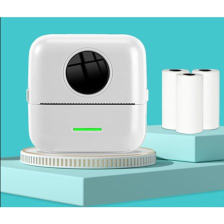 Minifotoprinter (8,2 * 8,2 * 4,5 cm), Bärbar Termisk Skrivare Liten