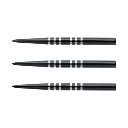 Red Dragon Darts Re-Point 32mm Black Silver Grooved Steel Tips - Flights Accessories Set of 3 for Professional Players