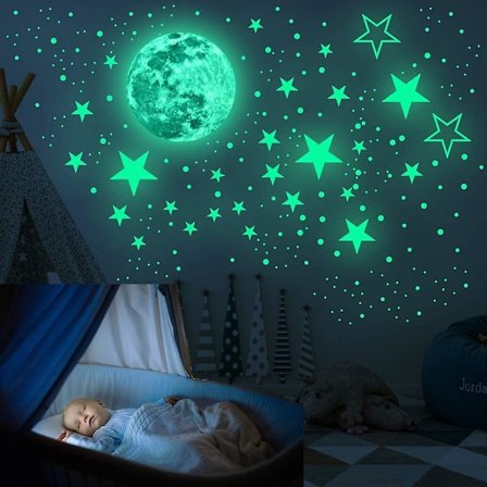 Glow In The Dark Stjärnor, 433 st Glow Stjärndekaler Glow Stjärnor Väggdekaler Takstjärnor Glow In The Dark För Väggdekor, Babyrum Och Vardagsrum Dec