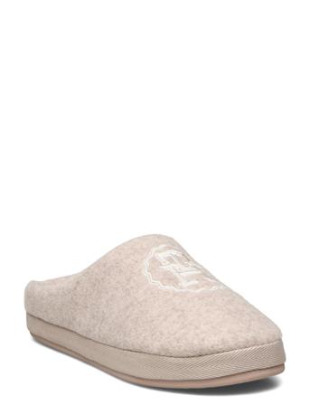 Th Emblem Felt Slipper Slippers Tøfler Beige Tommy Hilfiger*Betinget Tilbud