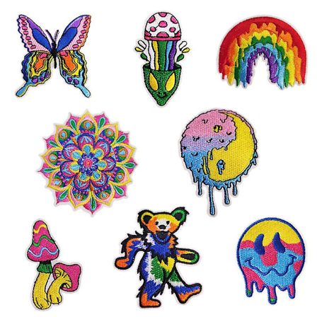 Dww-8 stykker broderi stryge-på patch, broderi klistermærke stryge-på patches sy-på badge klistermærker til tøj, rygsække, jeans, hatte, Rpa