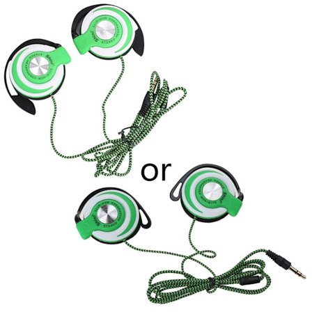 1,2 m Trådbundna Hörlurar med Mikrofon 3,5 mm Öronkrok Hörlurar för Radio Podcast Laptop MP3 Hörlurar Clip on Örondesign