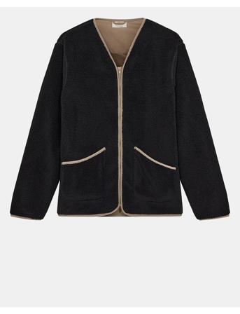 Akanders Pile Cardigan Black Anerkjendt