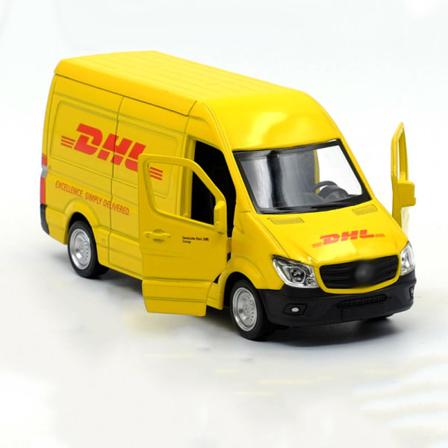 Simuleringslastbil Dhl 1/36 Modell Leksak Fordon Legering Pull Back