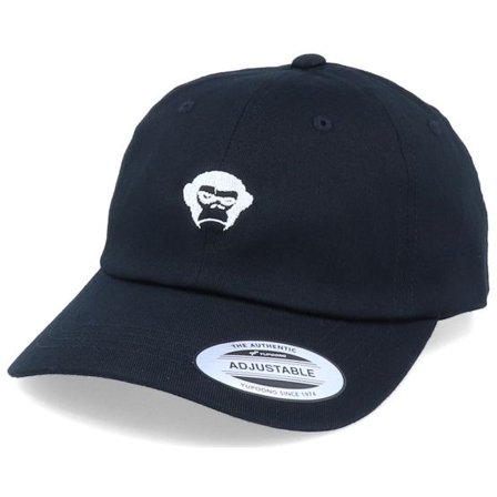 Iconic - Svart unconstructed Keps - Grumpy Monkey Organic Black Dad Cap @ Hatstore