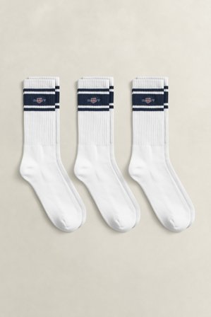 GANT Herren Sportsocken im 3er-Pack (43-45) Weiß
