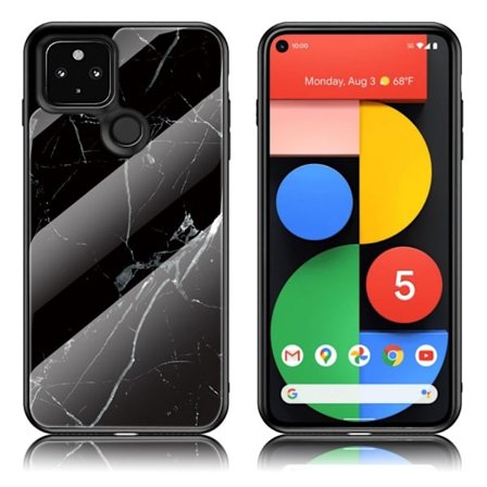 Fantasy Marmor Google Pixel 5 skal - Svart Marmor