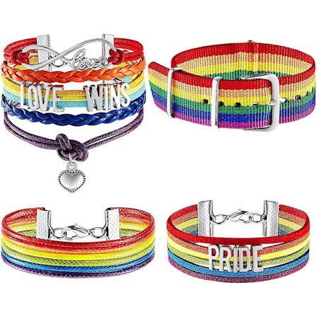 4 kpl sateenkaari rannekoruja Sateenkaari rakkaus voittaa rannekorun Pride rannekoru Pride käsintehty rannekoru Sateenkaari nylon rannekoru 