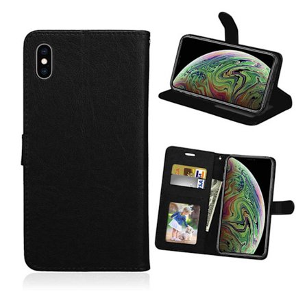 iphone x tegnebog taske sort læder læder taske