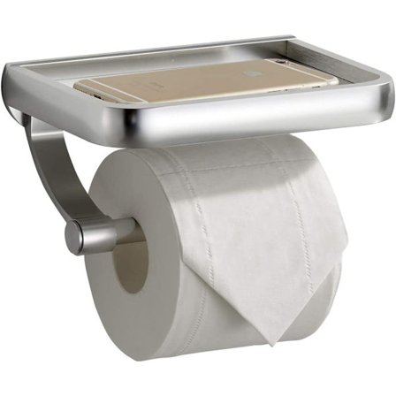 Toiletpapirholder med hylde, rustfrit aluminium toiletpapir