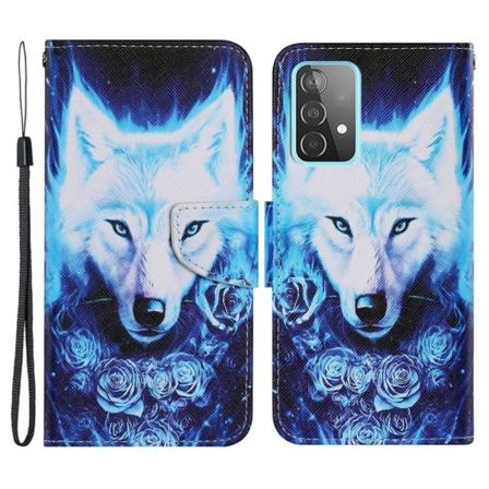 Wonderland Samsung Galaxy A53 5G Flip Etui - Rose og Ulv Blue