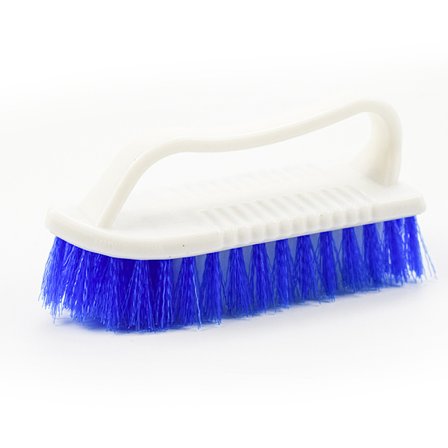 Blå och vit mjuk hårborste med handtag, 6 cm × 5 cm × 14 cm skoborste hushållsrengöringsborste