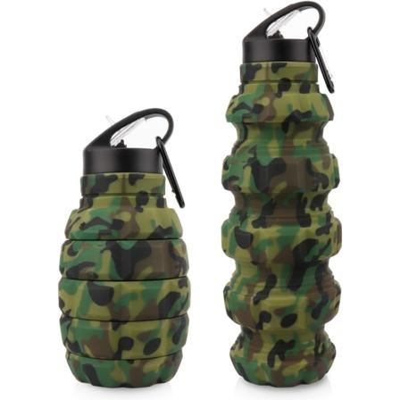 Taitettava Matkakäyttöön Sopiva Vedenpullo 18oz, Uusiokäyttöinen BPA-Vapaa Sili,ZQKLA