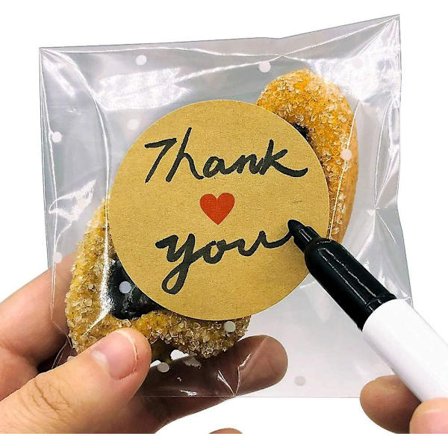 100 stk Hvite Prikkede Selvklebende Klart Godteripose Cellofanpose Kakepose, Festgavepose For Bakeri, Godteri, Kake (3,94 X 3,94 Tommer, Med 100 stk