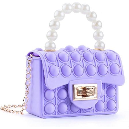 Pop Fidget Bag Leke, Anti Stress Silikon Poppet Bag Fidget Skulderveske for Jenter og Kvinner