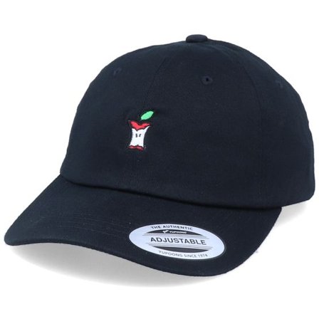 Iconic - Svart unconstructed Keps - Eaten Apple Black Dad Cap @ Hatstore