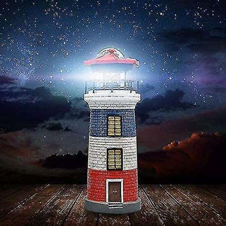 Solcelled Fyrtårn Hage Fyrtårn Solcelledrevet LED-belysning Roterende Dekorativ Landskapslampe