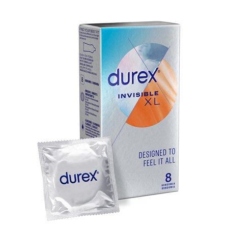 Durex Kondomer Invisible XL 8 Invisible III XXL Fit 8 stk, Mænd, Krop & Helse, Kondomer