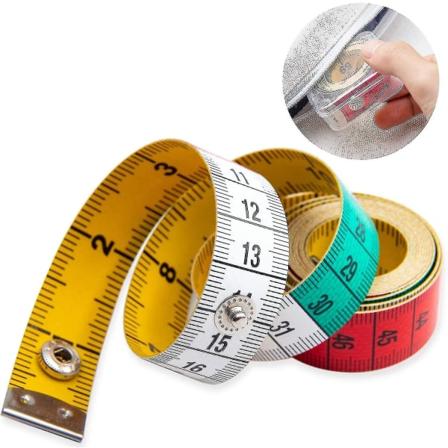 Mittausteippi, 60 tuuman / 150 cm pehmeä monivärinen mittausteippi, käsityömittaukset, vartalon mittausteippi