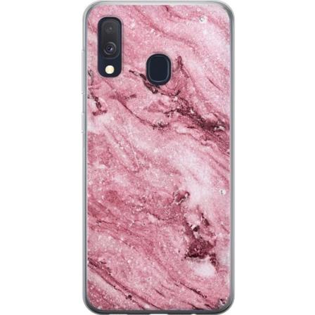 Samsung Galaxy A40 Läpinäkyvä kuori Glitteri Marmori