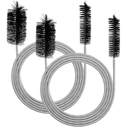 2 stk 200 cm Rengjøringsbørste, Avløpsåpner Dobbelthodebørste, Rustfritt Stål Babyflaskebørste, Rengjøringsbørste for Bad Kjøkken, Vask Åpner