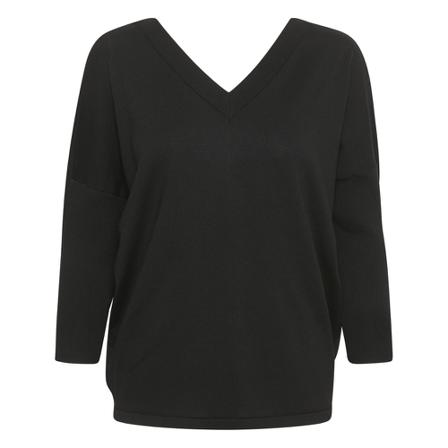 Saint Tropez, Kila SZ V-Neck Pullover Czarny, Kobieta, Rozmiar: S