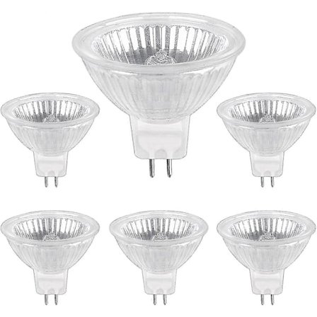 Halogenlampa GU5.3 50W 12V, 800lm Varmvit 2700K Dimbar, Halogen Spotlightlampa MR16, 6-pack {DB}