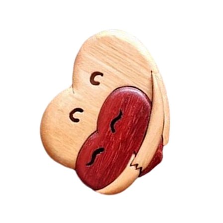 Puinen rakkaussydänveistos, ainutlaatuinen ja tyylikäs ystävänpäivälahjakoriste