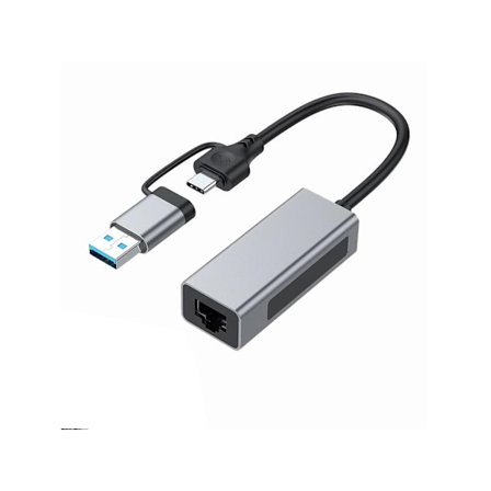 Usb3.1 2.5G Ethernet-adapter 2-i-1 Usb-A/Usb-C till 2.5Gbps Ethernet-adapter Usb 3.1 till Rj45 Nätverksomvandlare för PC Laptop Wind YEMAESRE