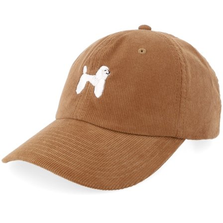 Iconic - Poodle Dog Camel Heritage Cord Tan Dad Cap Unconstructed Brown Cap - @ Hatstore