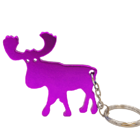 Nyckelring - Flasköppnare - Älg - Lila Purple