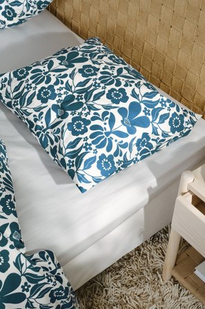 Jotex - Putetrekk Økologisk Blå/naturvit - SELJA - Kjøp Putevar hos Jotex