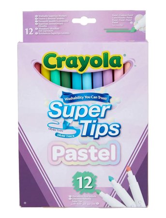 Crayola Crayola 12 Pastel Supertips - Multi/patterned - ONE SIZE