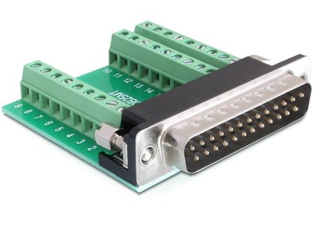 Delock seriell adapter - 9-pins terminalblokk til DB-25