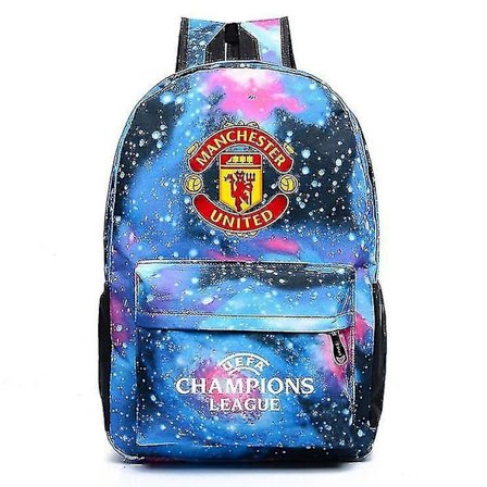 N 72# Uefa Champions League Manchester United Skulderveske Trykt Canvas Ryggsekk European Champions Cup Bokveske