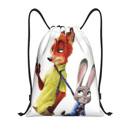 s54 Zootopia Lærred dobbelt skulder rygsæk pålidelig til daglig brug og rejser k54[D]