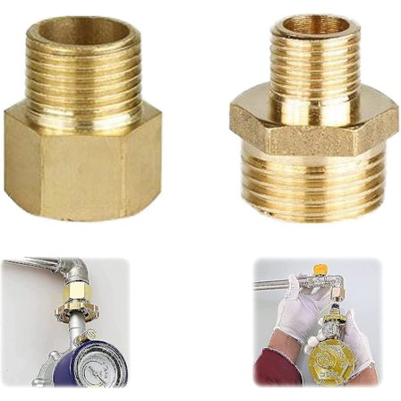 Gasadapter 1/2 til 1/4, 3/4 Tilslutningsfitting til gasovne, campingovne, kobbergasslangeadapter