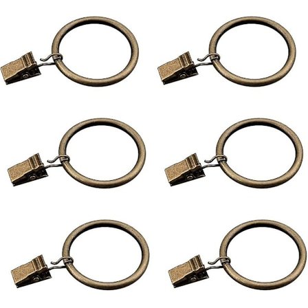 Bronze Gardinringe Med Klips/Hårdt Metal Dekorative Gardinklips Sæt
