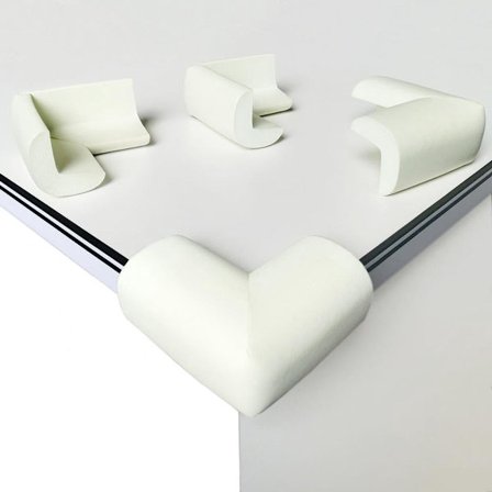 8 Hörnvakter för Bord - Möbelhörnskydd - Mjuka Skumhörn - Säkert för Barn