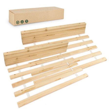 Sängbotten 160x200 cm - rullbar ribbotten 14 träribbor i gran (80 x 200 cm 2-pack) Extra sängkläder