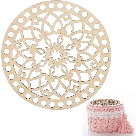 2st/ set Naturlig träkorg botten ihålig virkad korg