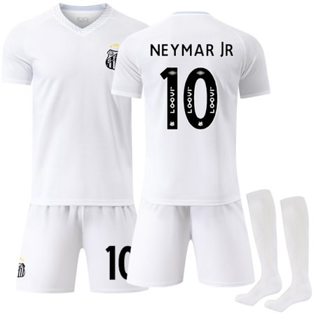 2025-2026 Santos FC Hjemme Børne- og Voksenfodboldtrøje med Strømper No.10 Neymar{f2}