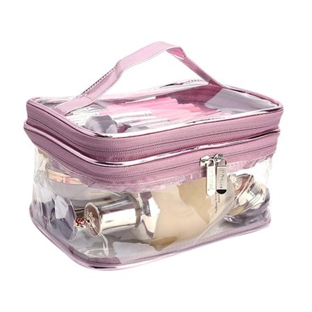 Transparent PVC Makeup Bag Bärbar Vattentät Toalettväska Stor Kapacitet Dragkedja Kosmetisk Väska DB