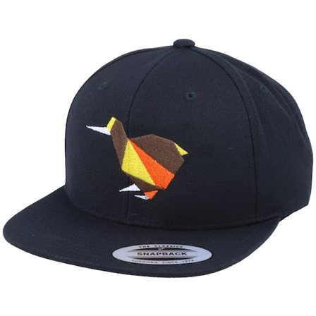 Origami - Zwart snapback Cap - Paper Kiwi Bird Black Snapback @ Hatstore