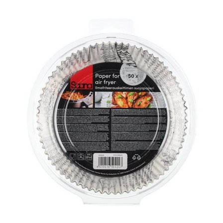 Beskyttelsespapir til airfryer rund, 50-pak - Ø 20/16 cm