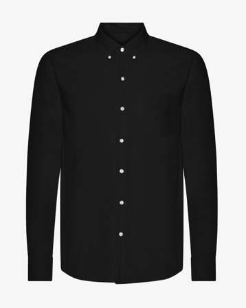 Organic Button Down Shirt - Deep Black XS
