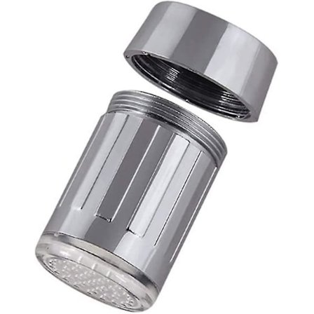 LED Vandhane 3 Farve Temperaturfølsom Strøm Hane Køkken Badeværelse Glød Tilbehør Hane (sølv) 1 stk)