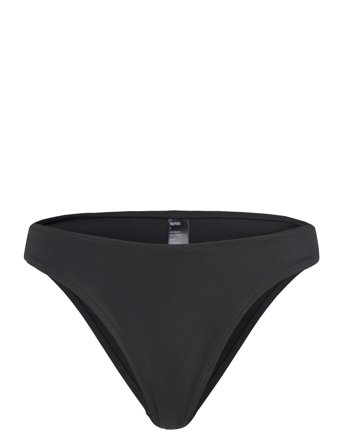 Monki Scooped High-Cut Bikini Bottoms - Black - XS