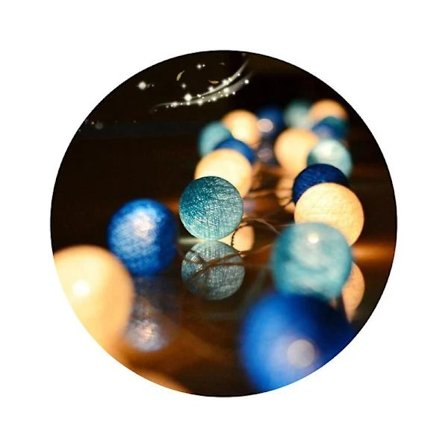 Vanntette dekorative bomullsball-lyslenker med LED-farge for bryllup 4,2M, USB-drevet